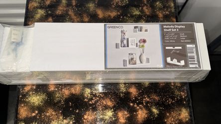 Greenco Melody Display Shelf Set of 3 White U Floating Wall Shelves New #2944