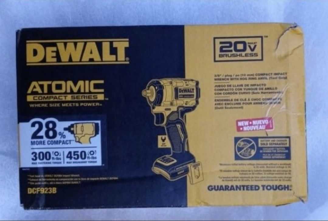 DEWALT 20V BRUSHLESS CORDLESS 3/8" COMPACT IMPACT WRENCH WITH HOG RING ANVIL