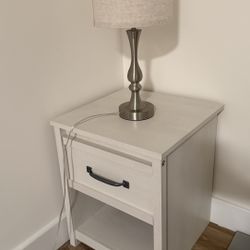 Nightstand White Wood Like New 