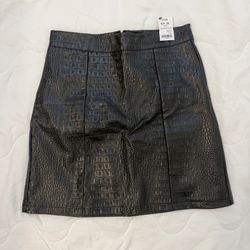 FAUX LEATHER MINI SKIRT Black 