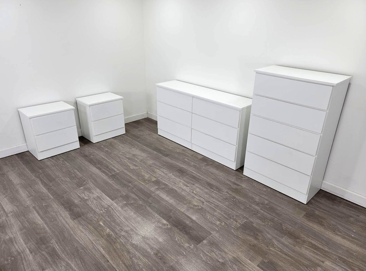 Dresser, Chest And 2 Nightstands - Cómoda, Gavetero Y 2 Mesitas De Noche