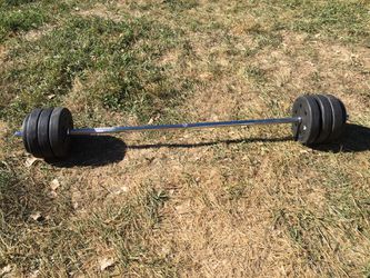 New Chrome Barbell With 50lbs Of Weight