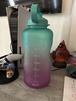 Giotto Large 1 Gallon/128oz Motivational Water Bottle with Time Marker & Leakproof Tritan BPA Free Water Jug