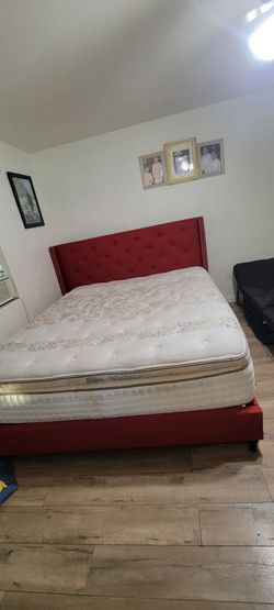 Cal king frame and mattress