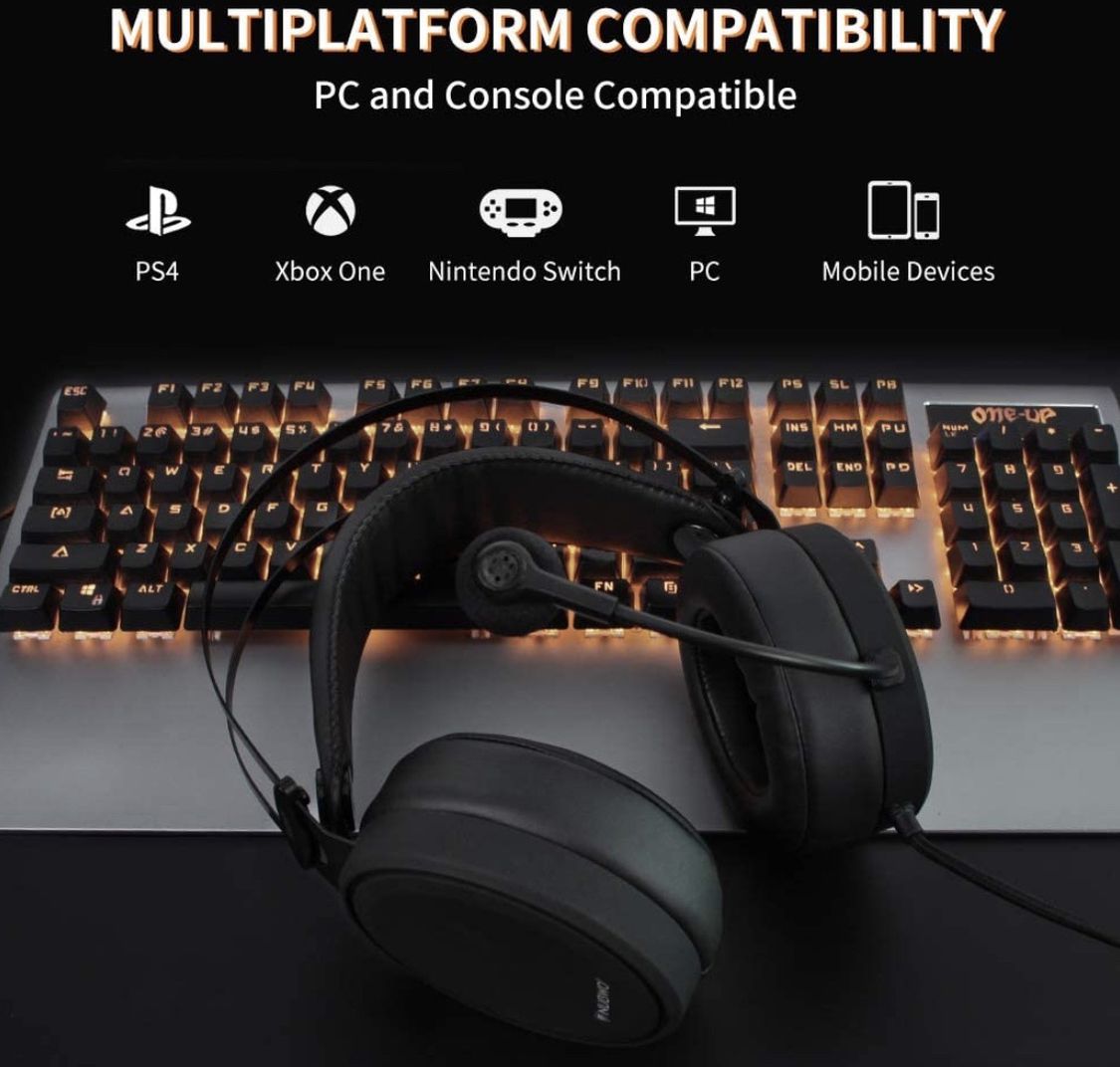 NEW! Gaming headsets PS4 N7 Stereo Xbox one Headset Wired PC Gaming Headphones with Noise Canceling Mic , Over Ear Gaming Headphones for PC/MAC/PS4/Xb