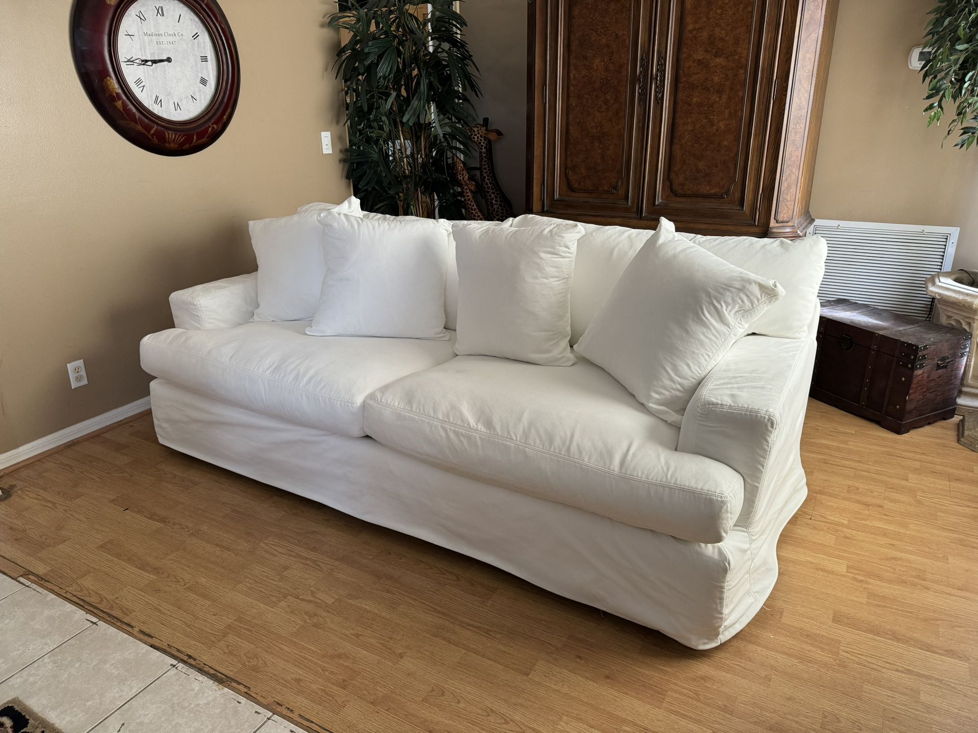 Country Cottage Style Slip-Cover 93” Sofa