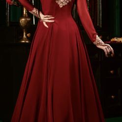 ZEBA Hani And Umaimaz Maroon Colored Maxi Dress