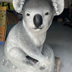 Large koala On A Log collectible Statue 