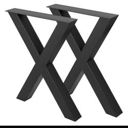 Set of 2 Steel Table Legs, 28''Height 30''Wide Dining Table Legs, Heavy Duty 3.1" Square Box Section X Frame 