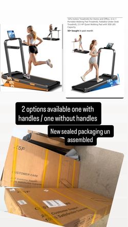 16% Incline Walking Pad Treadmill, 3-in-1 Under Desk Treadmill with Handles Foldable, Compact, Portable Treadmills for Home Small, 2.5HP Quiet Brushle