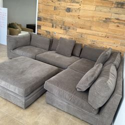 Arhaus 4-Piece Modular Sectional w/ Oversized Ottoman – Premium Quality