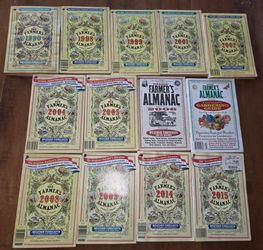Collection of Vintage Editions of The Old Farmer's Almanac spanning from 1990 to 2015