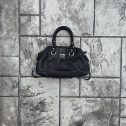 Coach Black Leather Ashley Madison Sabrina Satchel Bag