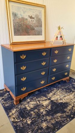 CHARMING NAVY BLUE WOODEN DRESSER