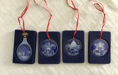 Bing & Grondahl Christmas In America Collection Blue Ornaments 