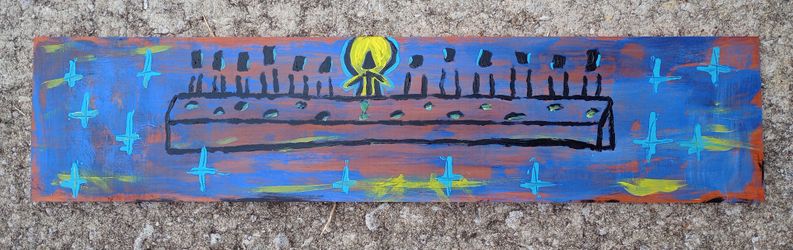 Last Supper Original Artwork Acrylic on Board 24" x 5.5" *40.00* Home Decor Art