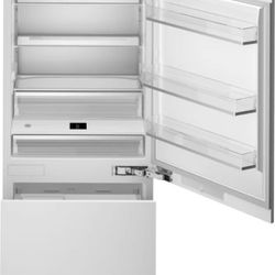 Bertazzoni 36 Inch Built In Panel Ready Bottom Mount Freezer Refrigerator 