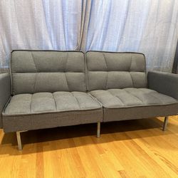 Convertible Linen Tufted Futon/Sofa/Couch