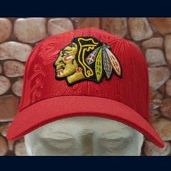 Chicago Blackhawks Size Small Zephyr RED "SHADOW LOGO" Stretch-Fit Hat (NW/OT) UNWORN!😇 MINT CONDITION!👀🤯Please Read Description.