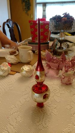 Tree topper glass from Germany+ 2 glass Santas