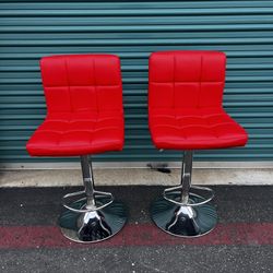 Red Cushion Bar Chairs Stools Adjustable