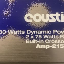 Coustic 480 2 X75 Built In Crossover Car Amp Auto 