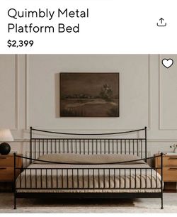 Metal frame king bed