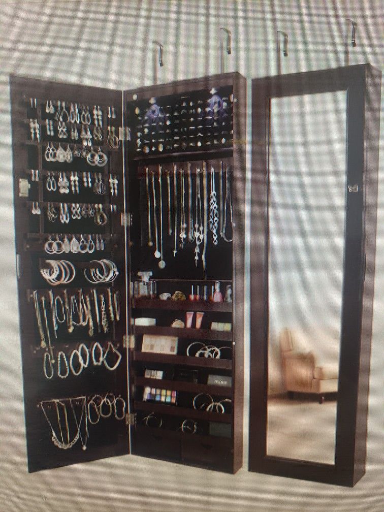 Daniil Wall Mounted Jewelry Armoire With Mirror