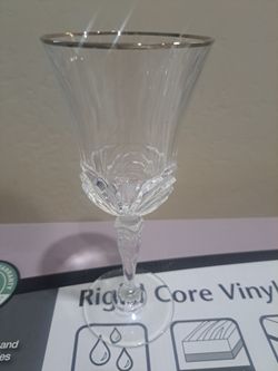 set of 7pc vintage crystal wine glasses