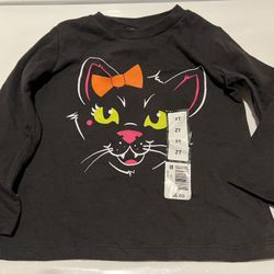 NEW Girls size 2T Cat Halloween Shirt
