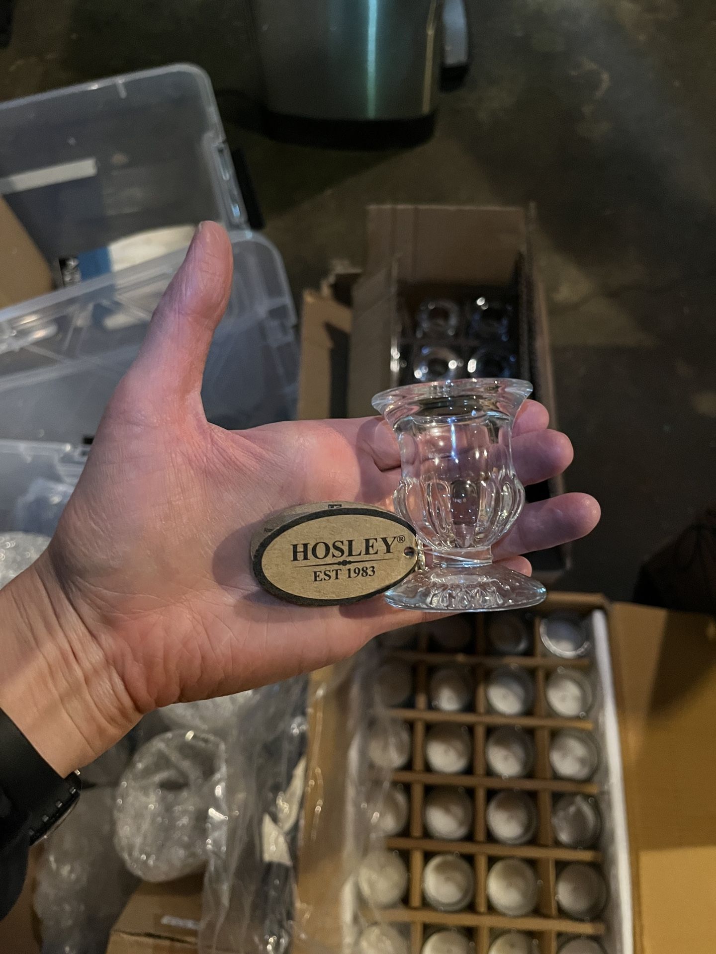 Tapered Glass Candle Holders 