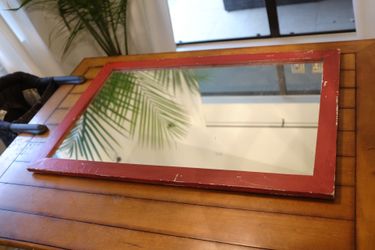 Red Distressed Mirror