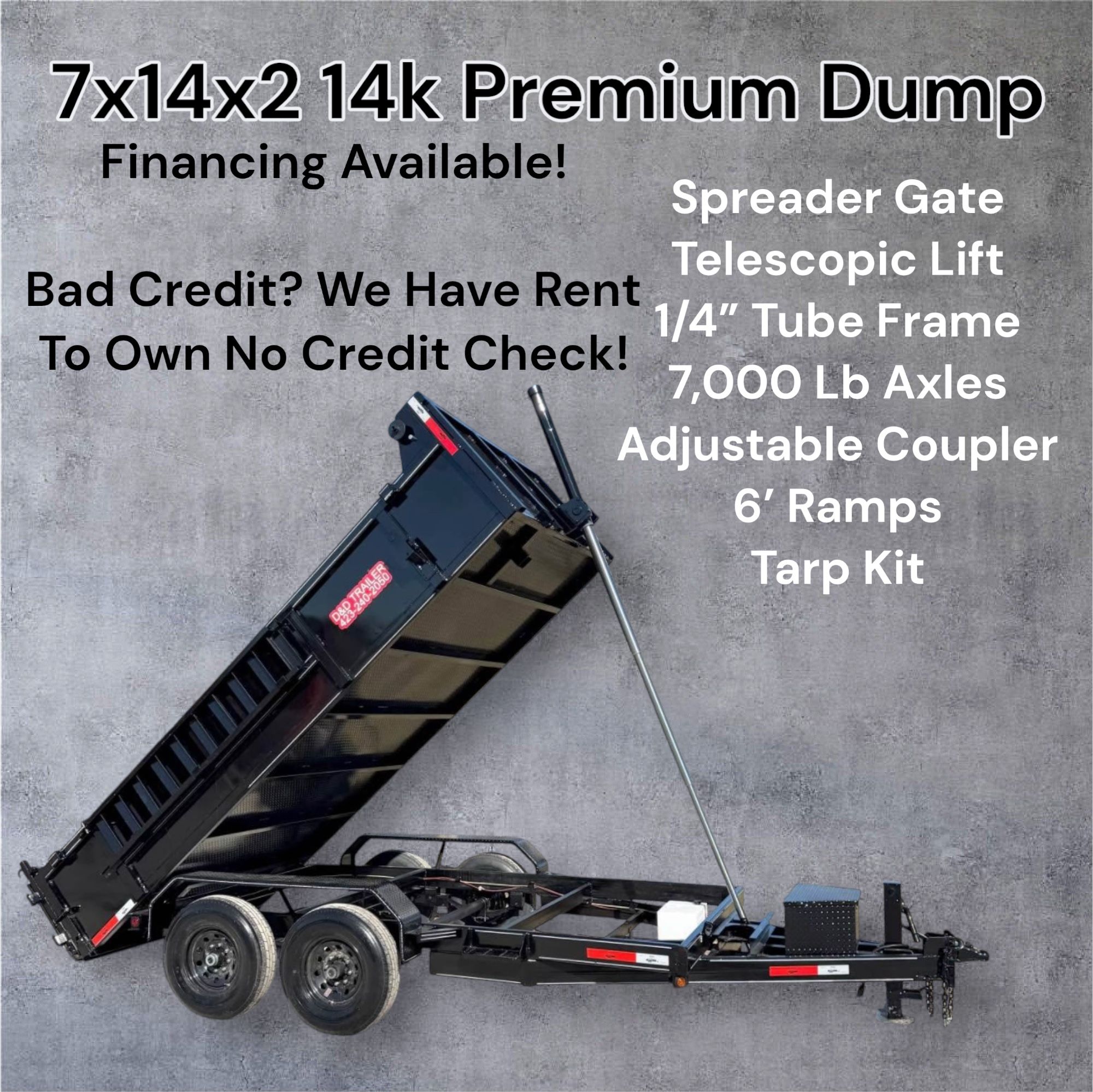 New X 14 Premium Hd Dump Trailer With Telescopic Lift And