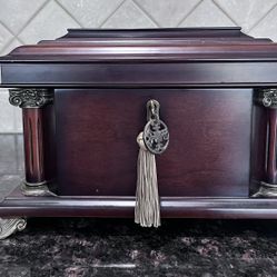 Bombay Company Vintage Mahogany Valet Dresser Jewelry Box