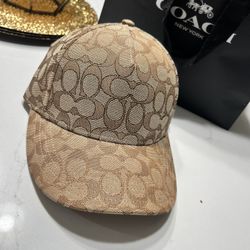 Coach Signature Monogram Cap – Authentic – Like New