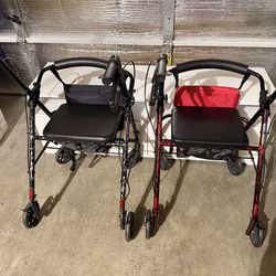 2 walkers with seats