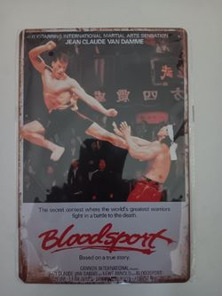 Bloodsport 1988 Movie Metal Poster Vintage Style Tin Sign 7.87"×11.8"