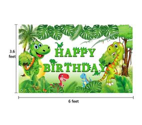 Dino Birthday banner and balloons