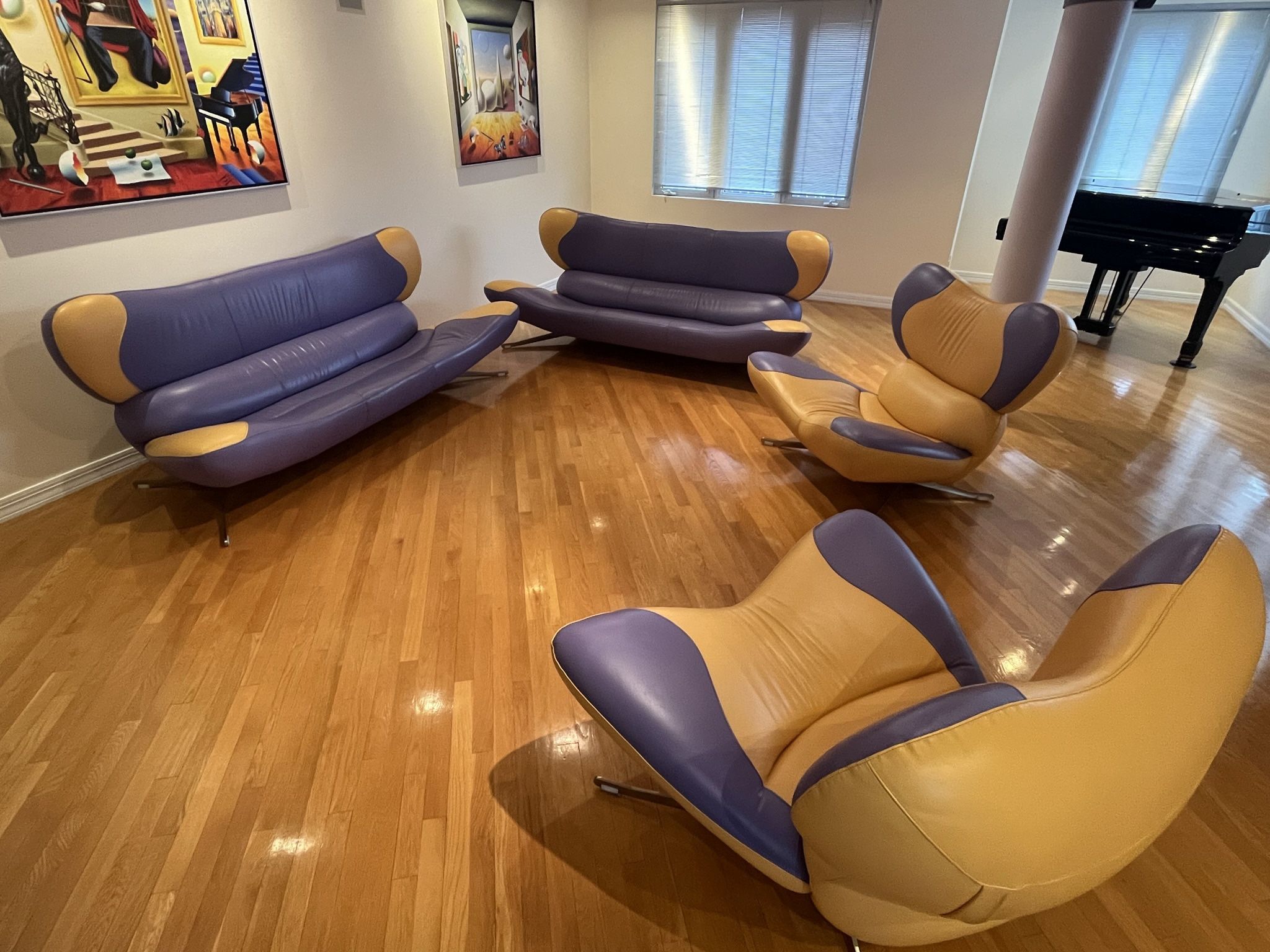 Genuine Leather Livingroom Set With 2 Couches And 2 Oversised Chairs By Poltromec