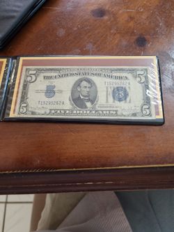 5 Dollar Blue Seal Silver Certificate And Red Seal