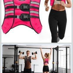 Weighted Vest,  16 Lbs Weight Vest with Two Adjustment Straps for Men Women, Weight Vests with Reflective Stripe for Strength Tra