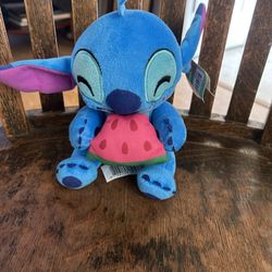 Disney Lilo and Stitch With Watermelon Small Plush Disney Store 6" Tall 