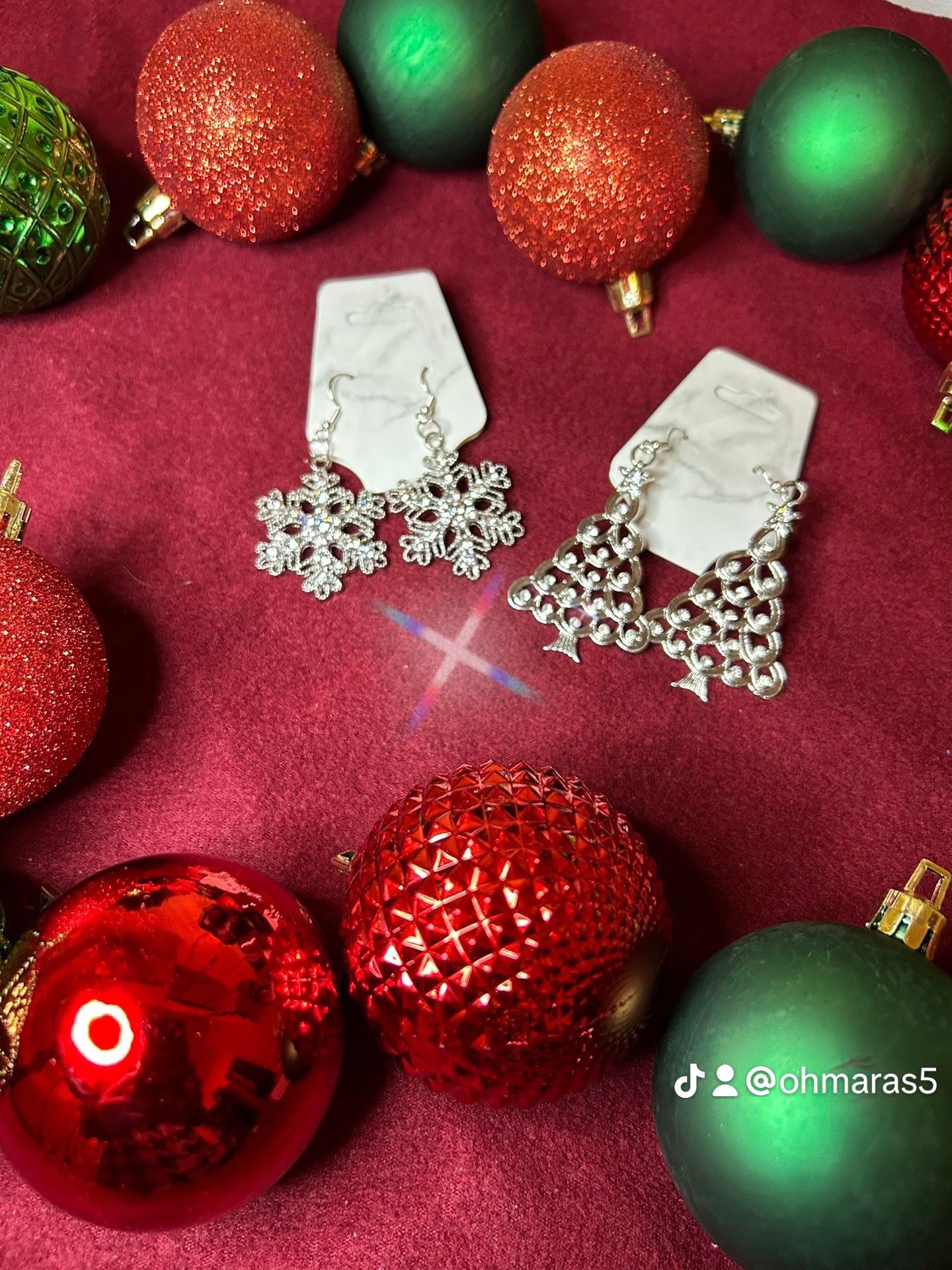 Snowflake Or Christmas Tree Earrings