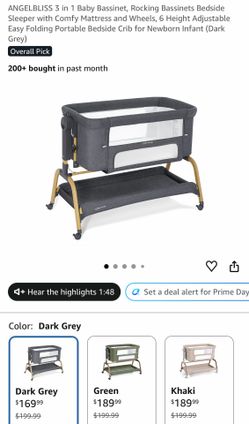 Angelbliss Bedside Bassinet Sleeper - Gray - make an offer
