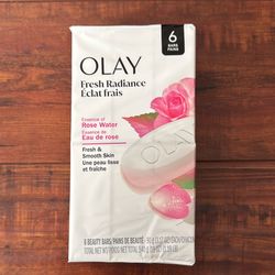 Olay FRESH RADIANCE Beauty Bars; Fresh And Smooth Skin: Essence Of Rose Water Scent; 6 Bars