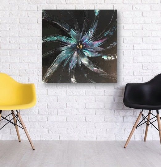 flower wall art | original abstract painting | floral room & home decor | "realize"