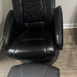 Black massage Chair With Footstool 