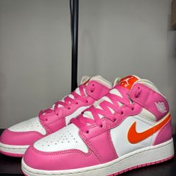 Size 6Y - Jordan 1 Mid Pinksicle Orange
