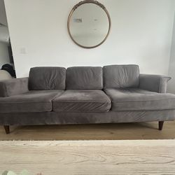 Grey Velvet 86” Couch