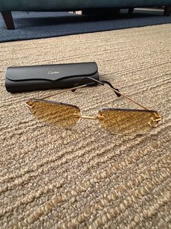 Authentic Cartier Rimless Gold Frame Glasses in Excellent Condition